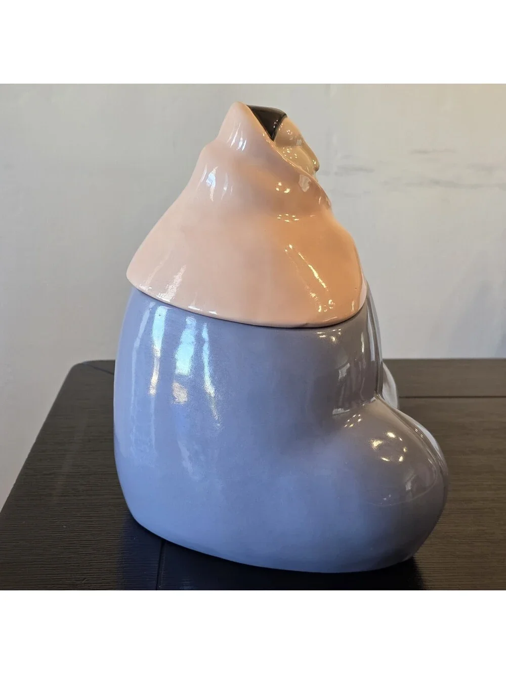 Vintage Southwestern Pueblo Woman Ceramic Cookie Jar With Lid Lavender Pink EUC